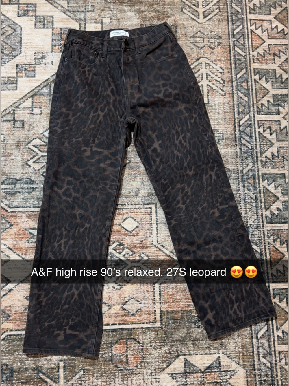 Abercrombie & Fitch Brown and Black Leopard Print Jeans